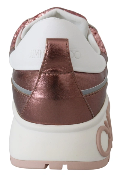 Shop Jimmy Choo Candyfloss Leather Raine Women's Sneakers In Pink