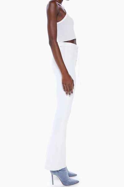 Mother The Lace Up High Waisted Weekender- Totally Innocent In White In White