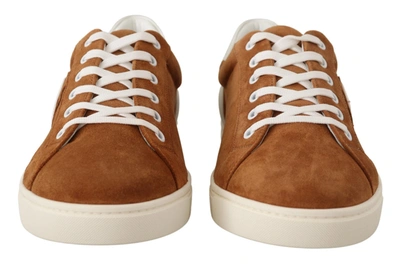 Shop Dolce & Gabbana Suede Leather Low Tops Sneakers Men's Shoes In Brown