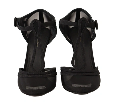 Shop Dolce & Gabbana Mesh T-strap Stiletto Heels Pumps Women's Shoes In Black
