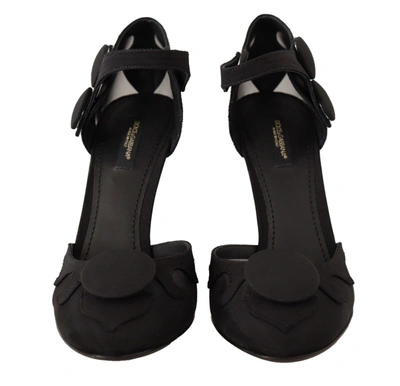 Shop Dolce & Gabbana Mesh Ankle Strap Stiletto Pumps Women's Shoes In Black