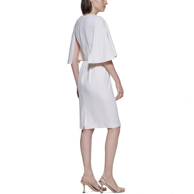 Shop Calvin Klein Womens Knee-length Party Sheath Dress In Beige