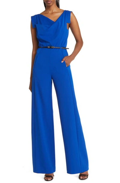 Shop Black Halo Wide Leg Jumpsuit In Cobalt