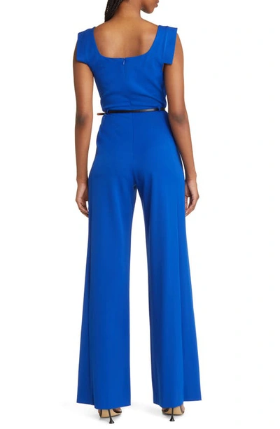 Black Halo Wide Leg Jumpsuit In Cobalt