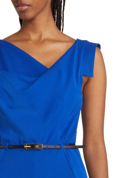 Black Halo Wide Leg Jumpsuit In Cobalt