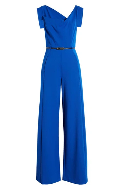 Black Halo Wide Leg Jumpsuit In Cobalt