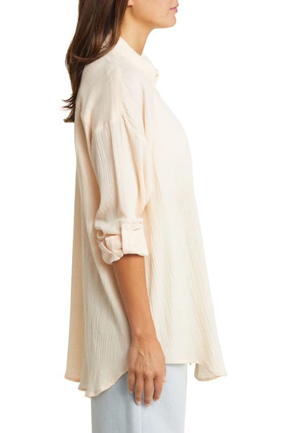 Rip Curl Premium Linen Button-up Blouse In Light Peach