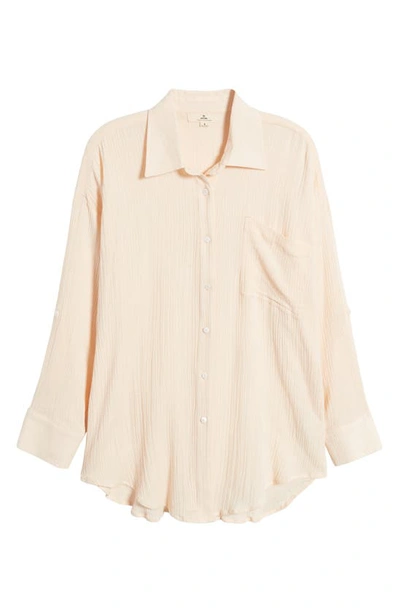 Rip Curl Premium Linen Button-up Blouse In Light Peach