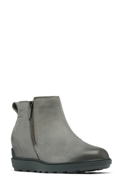 Shop Sorel Evie Ii Zip Waterproof Ankle Boot In Quarry/ Grill
