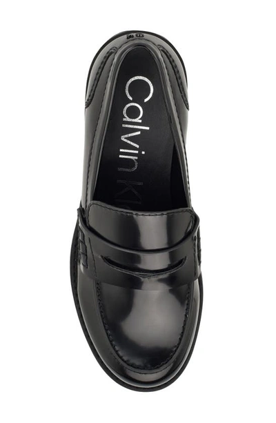 Shop Calvin Klein Farrel Penny Loafer In Black