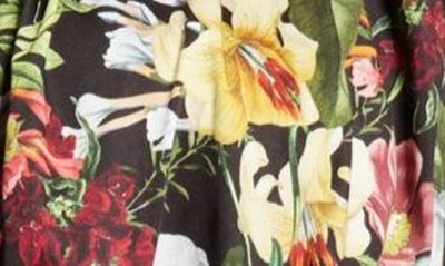 Shop Alice And Olivia Tiffie Floral Long Sleeve Shirtdress In Juniper Floral Black