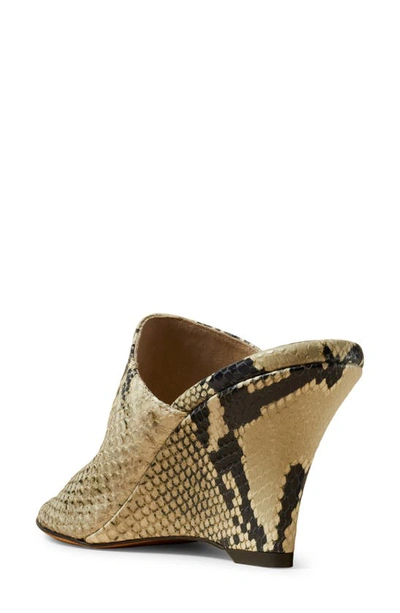 Shop Khaite Marion Python Embossed Wedge Sandal In Natural