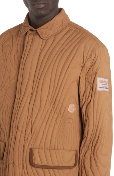 Shop Moncler Genius X Salehe Bembury Harter-heighway Quilted Down Jacket In Brown