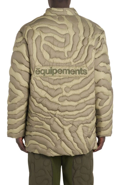 Shop Moncler Genius X Salehe Bembury Peano Quilted Down Jacket In Brown Beige Print
