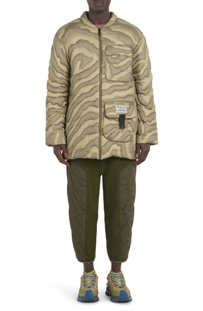 Shop Moncler Genius X Salehe Bembury Peano Quilted Down Jacket In Brown Beige Print