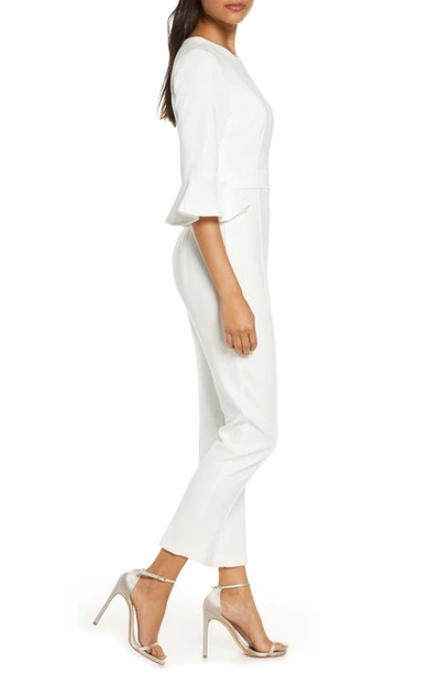 Shop Black Halo Brooklyn Jumpsuit In Porcelain