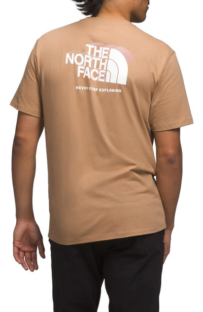 Shop The North Face Box Logo Graphic T-shirt In Almond Butter/ Pink Moss