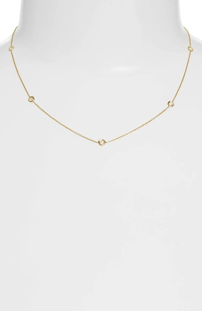 Shop Roberto Coin Diamond Station Necklace In White