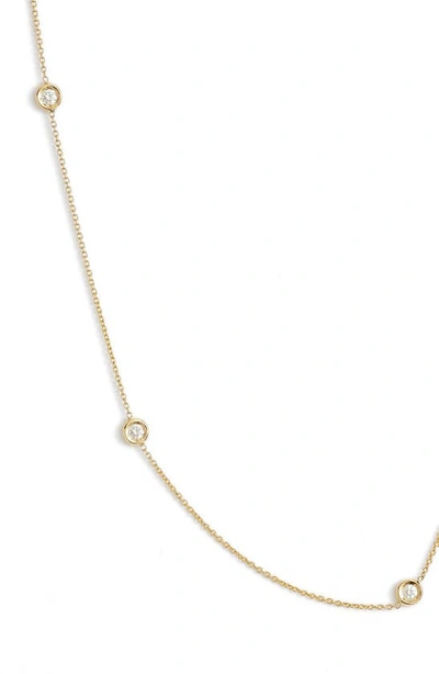 Shop Roberto Coin Diamond Station Necklace In White