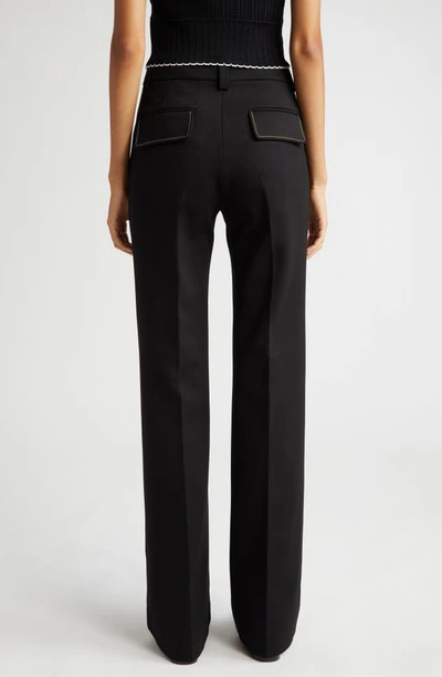 Shop Victoria Beckham Tailored Straight Leg Trousers In Black