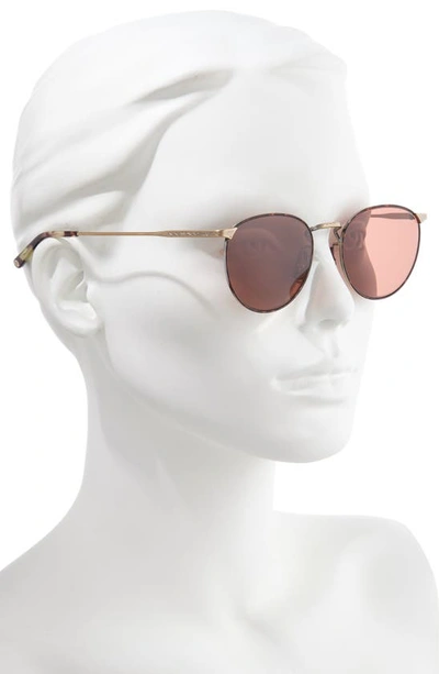 Shop Salt Brower 51mm Polarized Round Sunglasses In Havana/ Antique Gold/ Rose