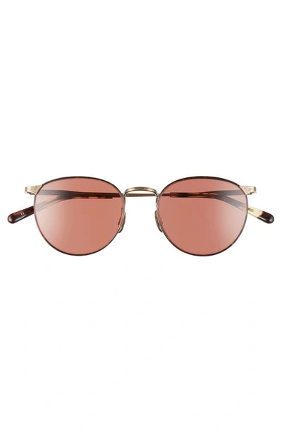 Shop Salt. Brower 51mm Polarized Round Sunglasses In Havana/ Antique Gold/ Rose