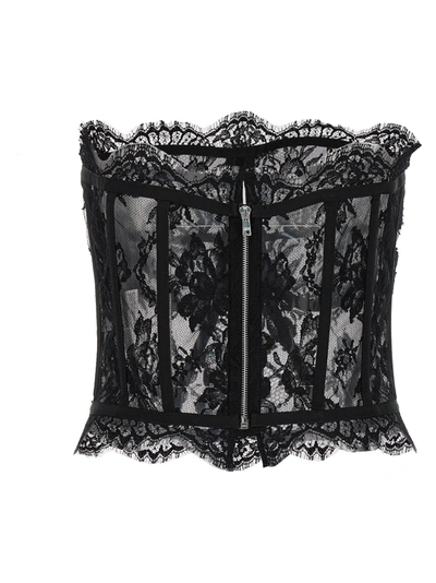 Shop Dolce & Gabbana Lace Bustier Top Tops Black