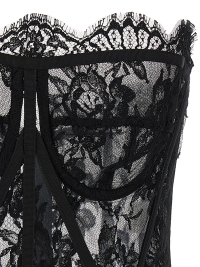 Shop Dolce & Gabbana Lace Bustier Top Tops Black