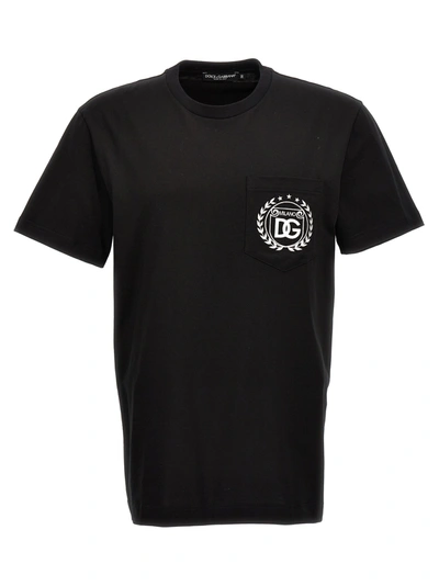 Shop Dolce & Gabbana Logo Embroidery T-shirt Black