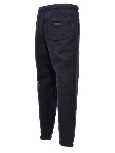 Shop Berluti Logo Patch Joggers Pants Blue