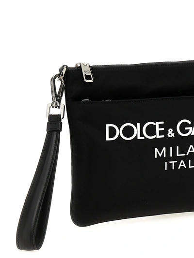 Dolce & Gabbana Logo Print Clutch Bag - Black