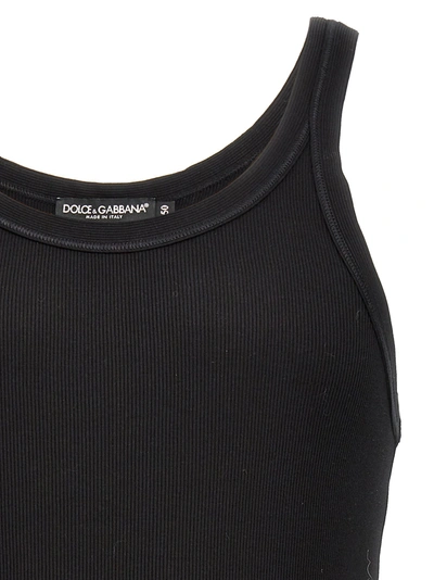 Shop Dolce & Gabbana Ribbed Tank Top Tops Black