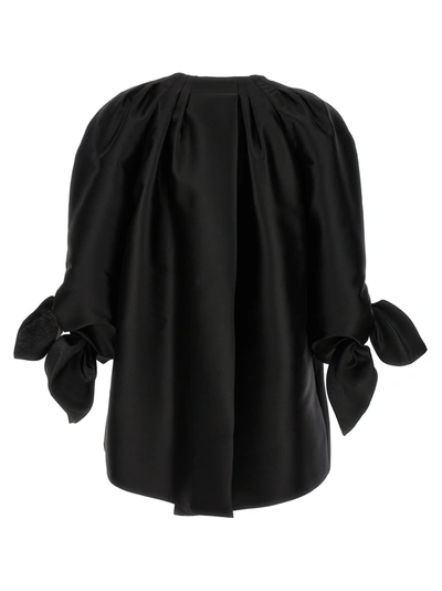 Shop Alberta Ferretti Satin Blazer Jackets Black