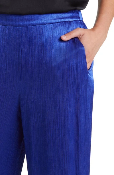 Shop Kobi Halperin Alyssa Crinkle Satin Pull-on Pants In Twilight