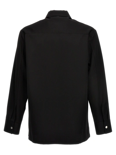 Shop Jil Sander Wool Gabardine Overshirt Shirt, Blouse Black