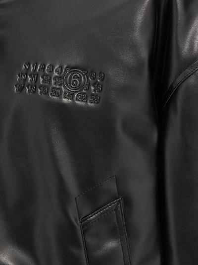 Shop Mm6 Maison Margiela Logo Bomber Jacket Casual Jackets, Parka In Black