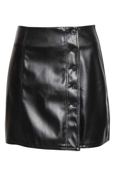 Shop Atm Anthony Thomas Melillo Faux Leather Wrap Miniskirt In Black