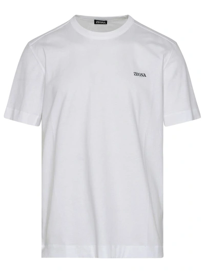 Shop Ermenegildo Zegna Zegna White Cotton T-shirt