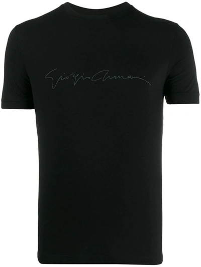 Shop Giorgio Armani T-shirt Logo Clothing In Black