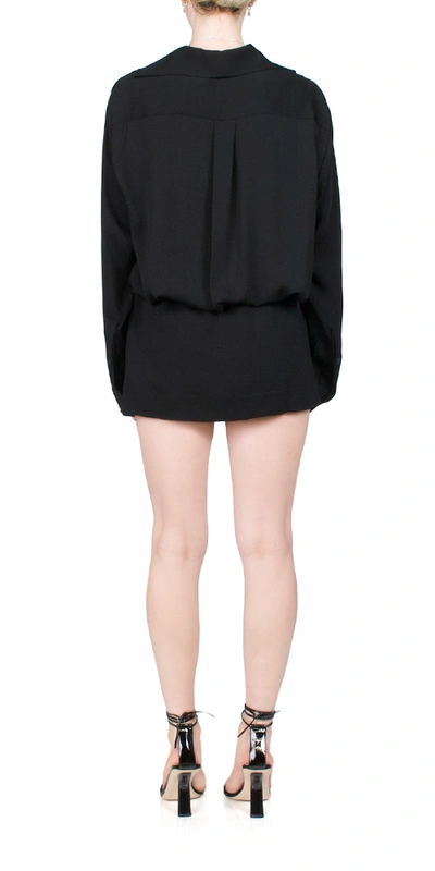 Christopher Esber Aulenti Draped Satin Shirt Dress