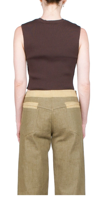 Christopher Esber Brown Slashed Tank Top