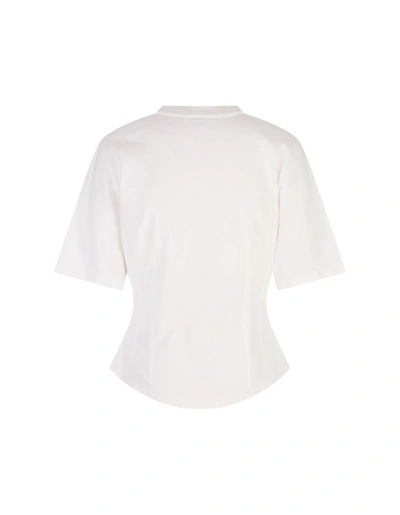 Shop Etro Fitted T-shirt With Floral Embroidery In White