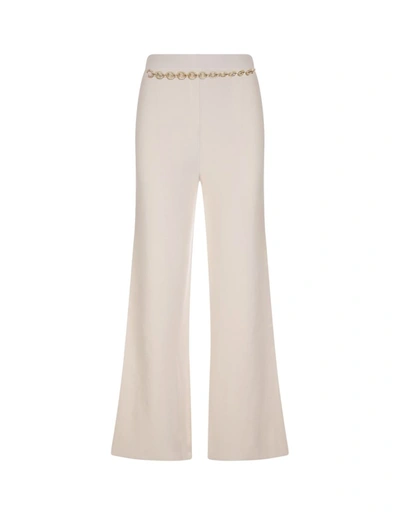 Shop Rabanne Paco  Wide Leg Trousers With Belt In White