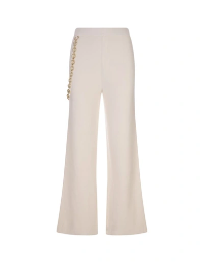 Shop Rabanne Paco  Wide Leg Trousers With Belt In White