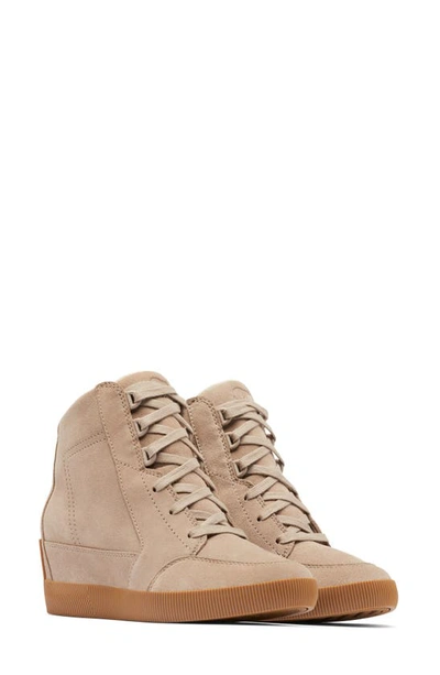 Shop Sorel Out N About Wedge Ii Shoe In Omega Taupe/ Gum 2