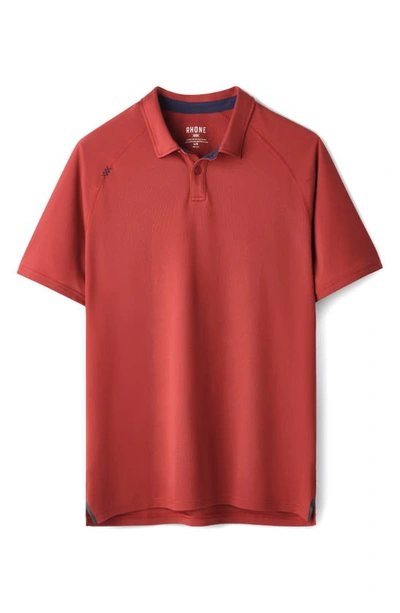 Shop Rhone Delta Piqué Performance Polo In Rosewood