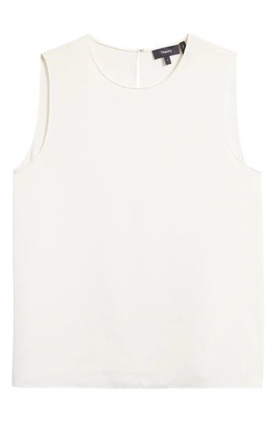 Shop Theory Sleeveless Silk Blouse In Ivory