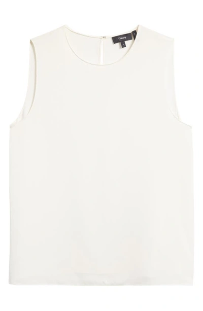 Theory Womens Ivory Sleeveless Regular-fit Silk Top In Ivory