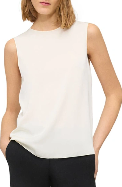 Theory Womens Ivory Sleeveless Regular-fit Silk Top In Ivory