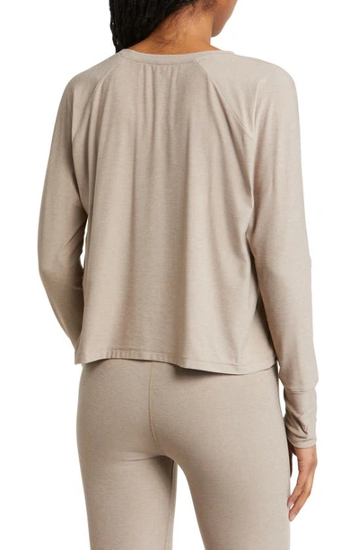 Shop Beyond Yoga Featherweight Long Sleeve T-shirt In Birch Heather